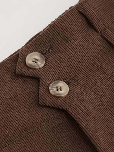 CIDER Corduroy Pants Women Wide Leg Trousers High Waist Pleated Double Button Pocket High Waist Casual Pants2