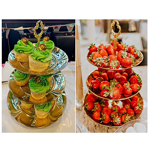 image for Two Set of Three Tier Cake Stand and Fruit Plate by Imillet -Stainless