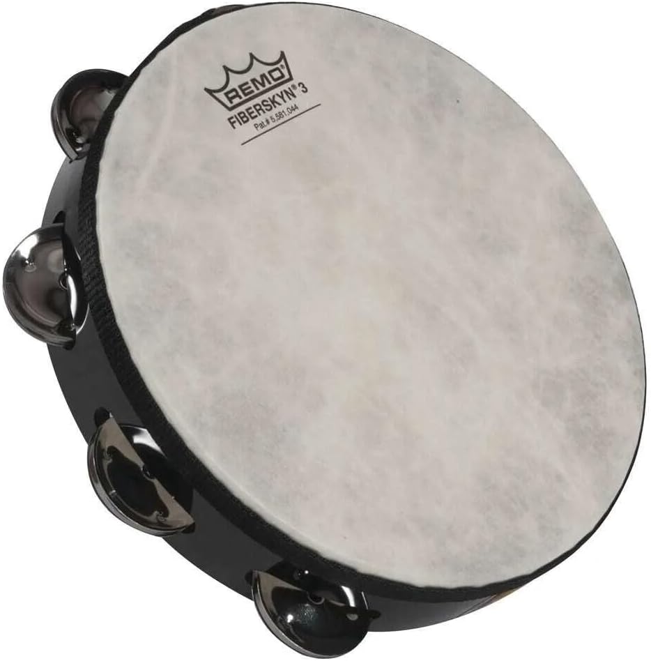 Remo 8" Pretuned Tambourine with Single Row of Jingles, Plain Head