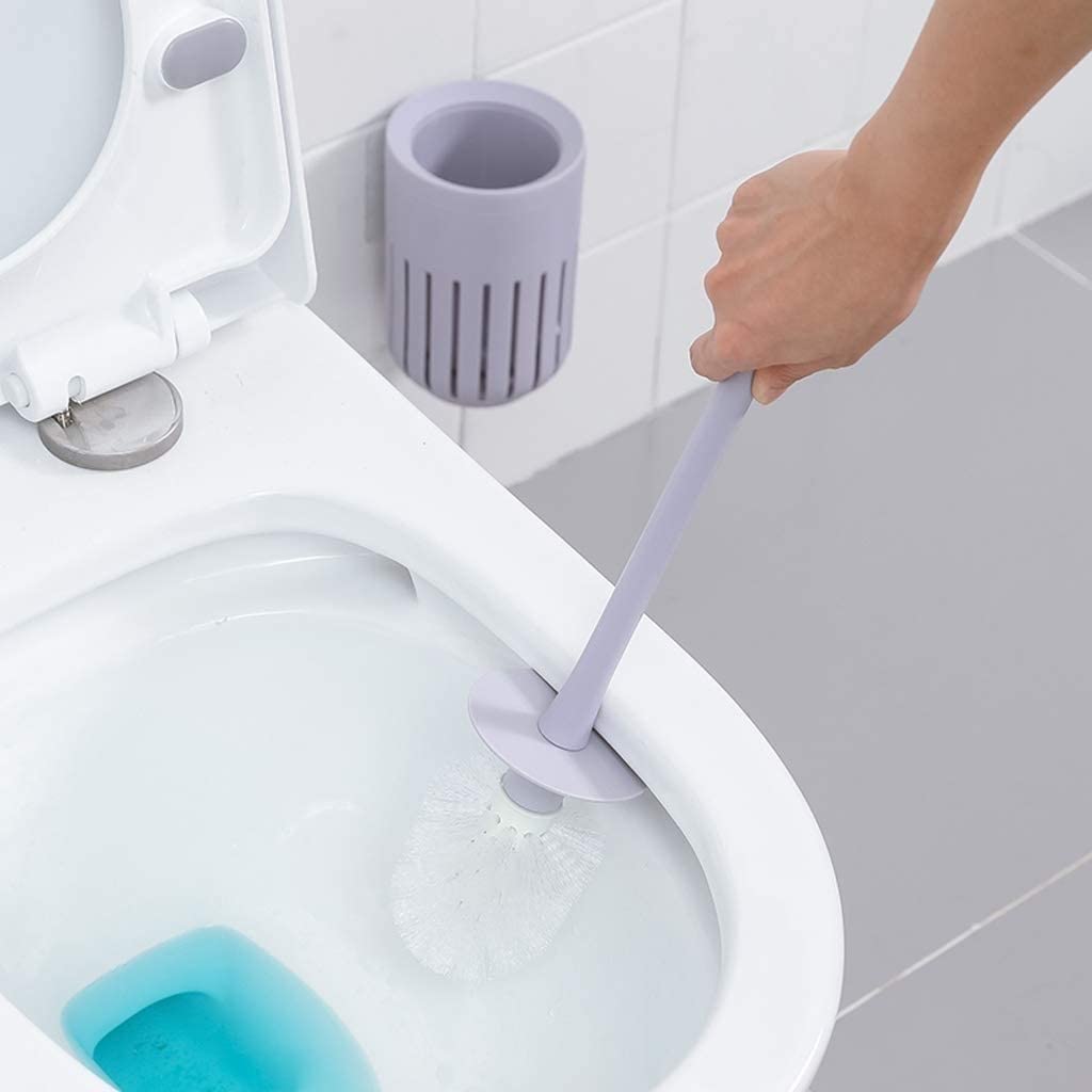 Szczotka do WC Zestaw do WC Szczotka Do WC Naścienna Bez Wiercenia Zestaw Szczotek Do WC Z Uchwytem Wentylowanym Długa Rączka Miękka Szczotka Łazienkowa Z Włosiem Uchwyt na szczotkę toaletową Szczotka