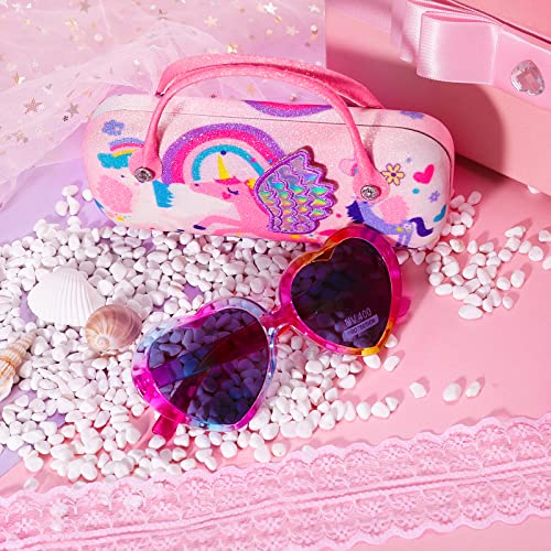 PinkSheep Sunglasses for Girls, Baby Kids Polarized Sunglass with Case, Unicorn Heart Glasses UV400 Protection Plastic Frame4