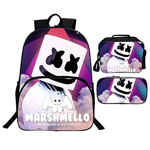 kendy-uae3PCS Set DJ Marshmallow Bag School Backpack for Teenagers Marshmellow Backpack Children School Bags Orthopedic Backpacks (11)