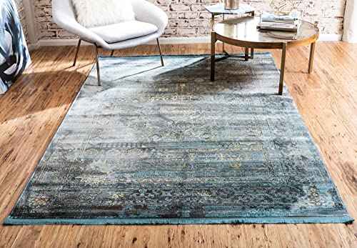 Tapete decorativo Unique Loom 255x305 cm Turquesa/Marfil miniatura 2