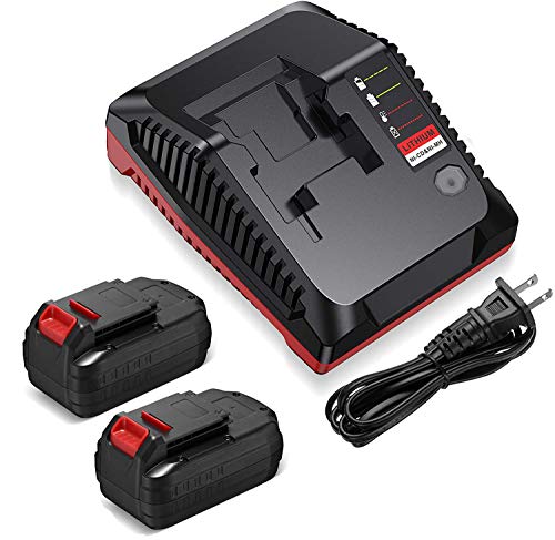 Black Friday - 40% OFF 2Pack 3.7Ah 18 Volt Battery for Porter Cable PC18B Replacement and Battery Charger for Porter Cable 18-Volt Cordless Tool NiCad NiMh & Lithium Battery