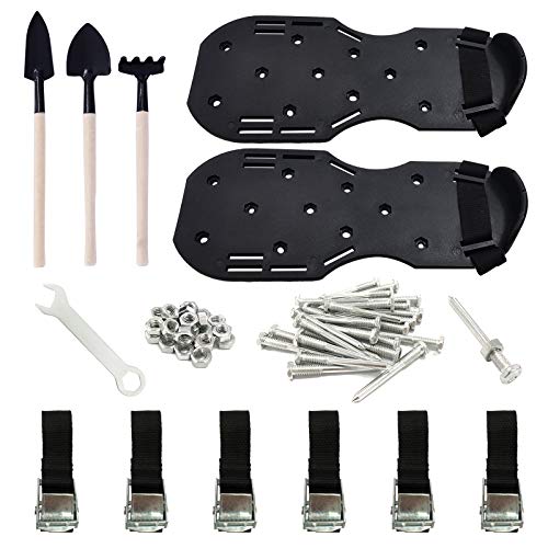 Oiuros Lawn Aerator Shoes, Easiest to USE Lawn Aerator Sandal, Heavy Duty Spiked Sandals for Aerating Your Lawn or Yard