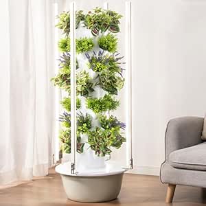 Indoor Hydroponics Growing System Tower with LED Light & Automatic Water Circulation, 5-Layer Smart Garden for Leafy Greens & Herbs
