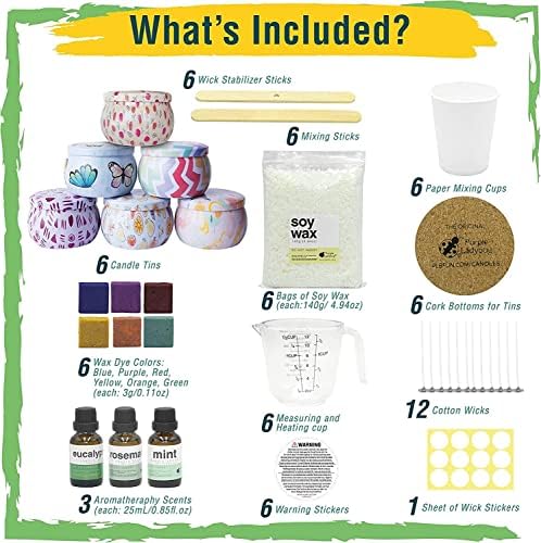 PURPLE LADYBUG Scented Soy Candle Making Kit - Unique Gifts for Mom, Christmas Gifts for Teen Girls & Gift Set for Women - Great DIY & Craft Kits for Adults - Complete Scented Candle Making Supplies 3 51YF2qudQuL. AC