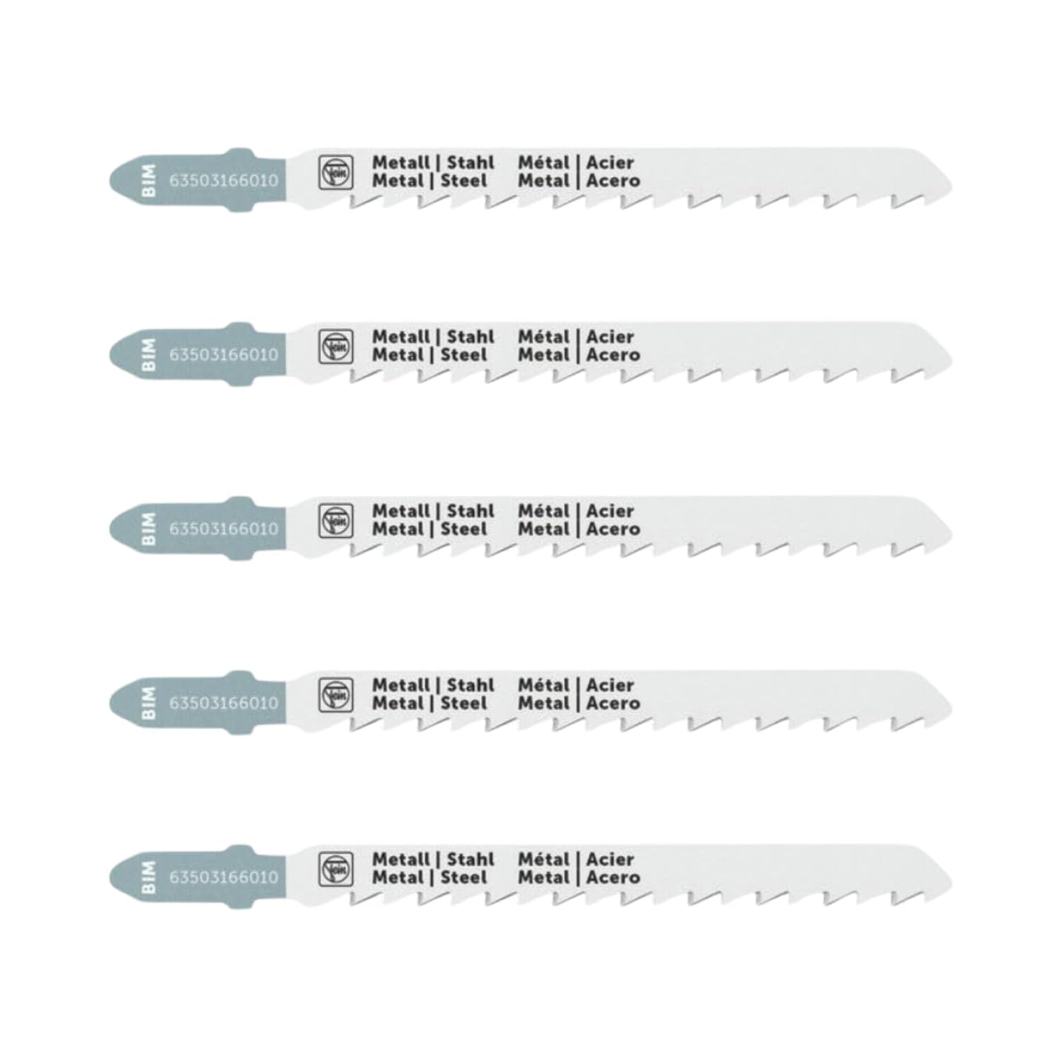 FEIN Jigsaw blade F-IRON Jig 26 AS for metal BIM 75 T1.2 MS SC. For sheet metal and metal, stainless steel, INOX, sheet steel. PU=5 pcs.