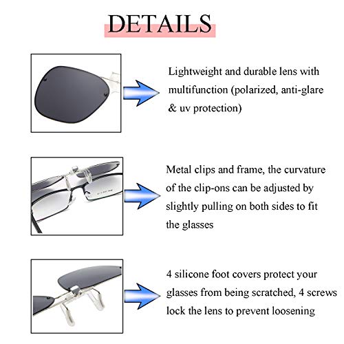 Polarized Clip on Sunglasses Over Prescription Glasses for Men Women Flip Up Clip-on Shades for Driving Fishing3