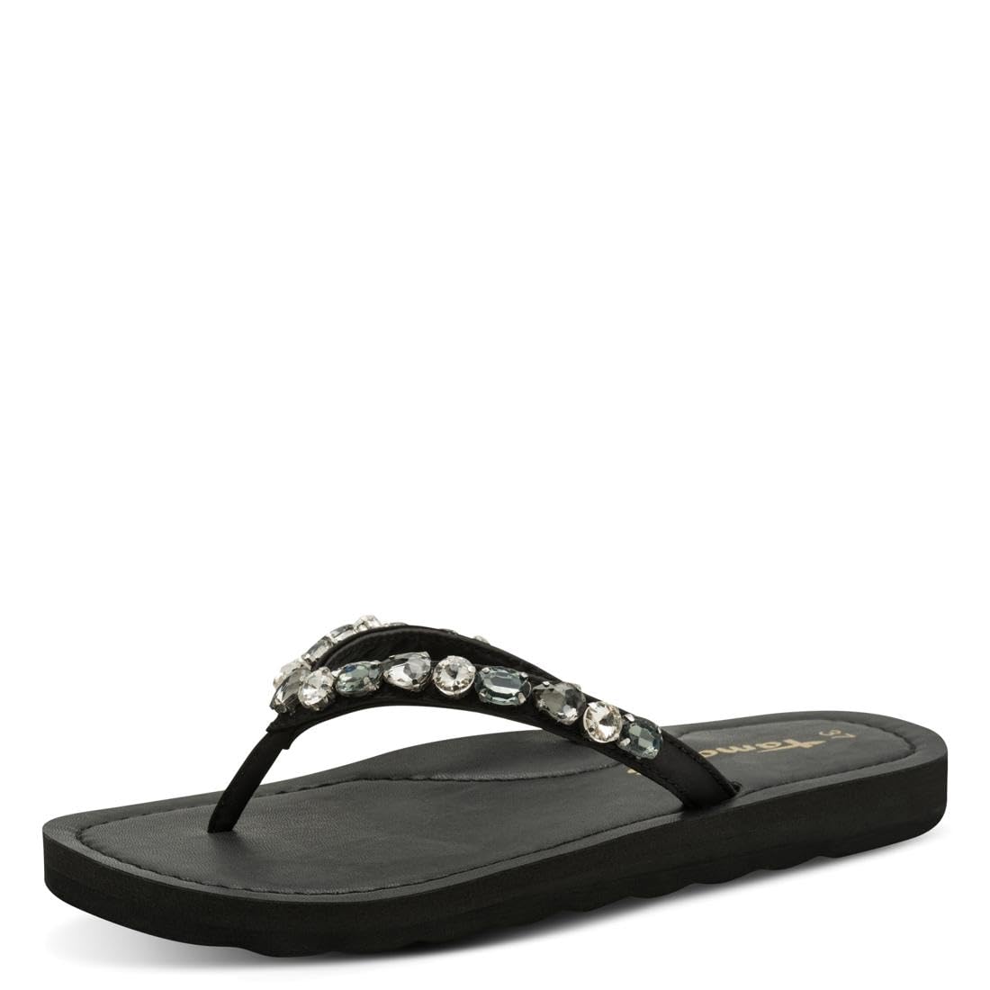 Tamaris Women's toe-post mule flat black 5.5 UK