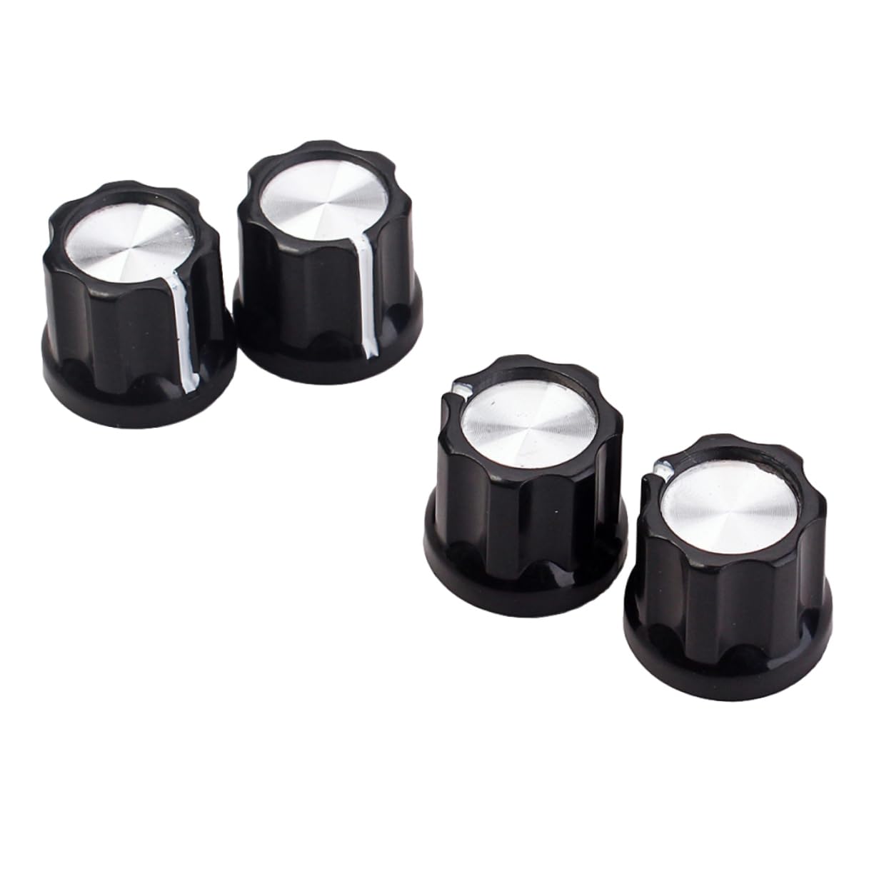OFFSCH 4pcs Guitar Bass Knobs D-Type Shaft Pot Knobs Vintage and Classic Design