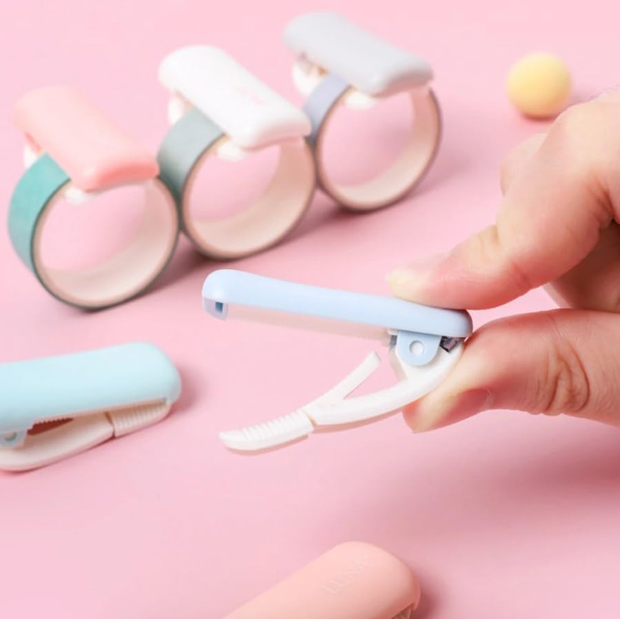 Image of LUOZZY 2 Pcs Tape Cutter Mini Portable Masking Tape Dispenser Portable DIY Cutter Clip Type Study Supplies for Home Office, Random Color