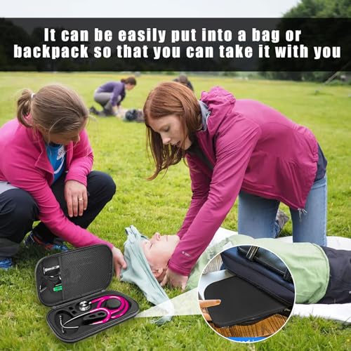 Hart Reise Fall Für 3m Littmann Classic Iii Stethoskop Zur Überwachung.Case Schutzhülle Passt Littmann Stethoskop Classic 3,Stethoskop Tasche,Zweikopf Stethoskop Case Etui Tragetasche(Schwarz)
