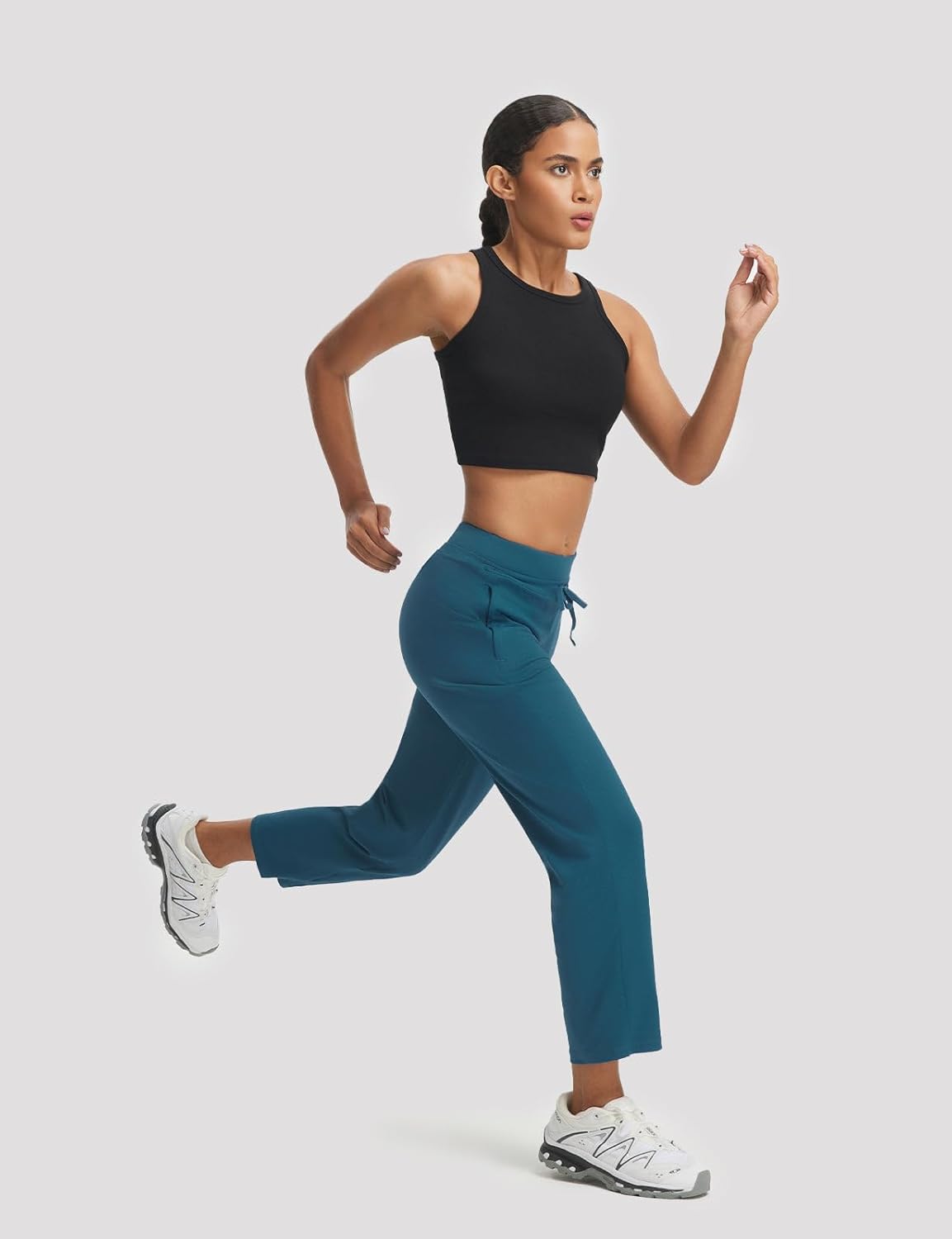 baleaf Womens 25" Petite Pants High Waisted Athletic Pant with Zipper Pockets Travel Golf Work Casual - Image 7