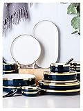 UMJIGF 31/54 Pieces Fine Porcelain Dinnerware Set, Nordic White European-Style Phnom Penh Tableware Set Service for 6-10