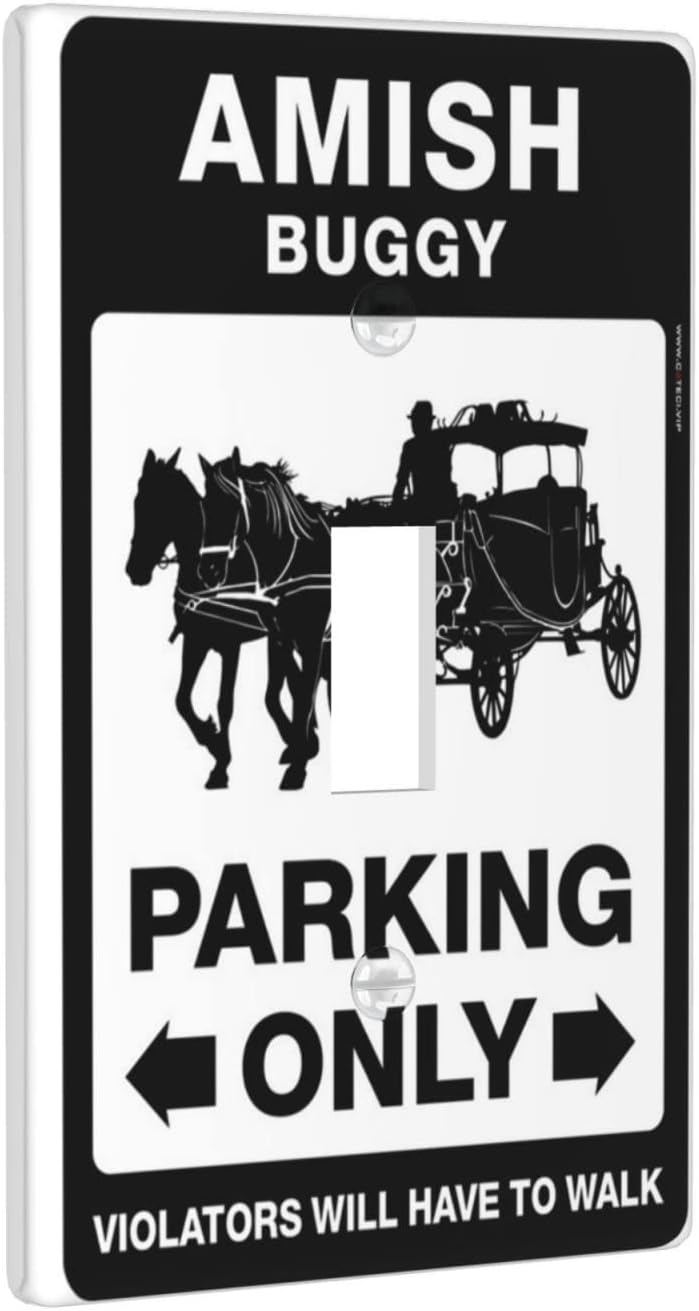 Decorative Plate Amish Buggy Parking Only Switch Wallplate Cover Light Switch Plate Cover Single Light Switch Cover