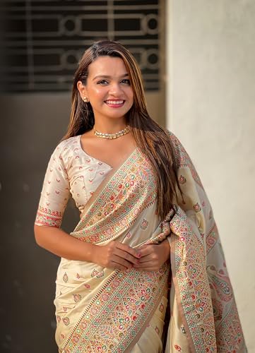 Image of Original Pashmina Kashmiri Silk Zari Woven Saree