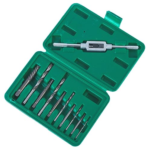 11点セット 折れた 潰れた ネジ 外し エキストラクター ボルト抽出エキストラクター 逆タップ工具セット 損傷ボルト・ネジ除去 付属ドリル・タップハンドル