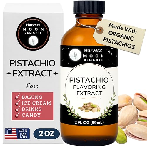 Pistachio Extract for Baking, Ice Cream, Drinks and Candy - 2 Oz - Water-Soluble - Harvest Moon Delights - Pistachio Flavoring, Flavor