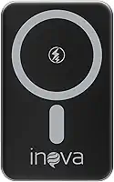 Power Bank 5000mAh com Caregamento por inducǎo, Carregador Sem Fio Portátil Magnético com Cabo Tipo-C 20W PD Carregamento Rápido, Compativel com Celulares ioS e Android (Preto, Amperes Horas, 5000)