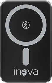 Power Bank 5000mAh com Caregamento por inducǎo, Carregador Sem Fio Portátil Magnético com Cabo Tipo-C 20W PD Carregamento Rápido, Compativel com Celulares ioS e Android (Preto, Amperes Horas, 5000)