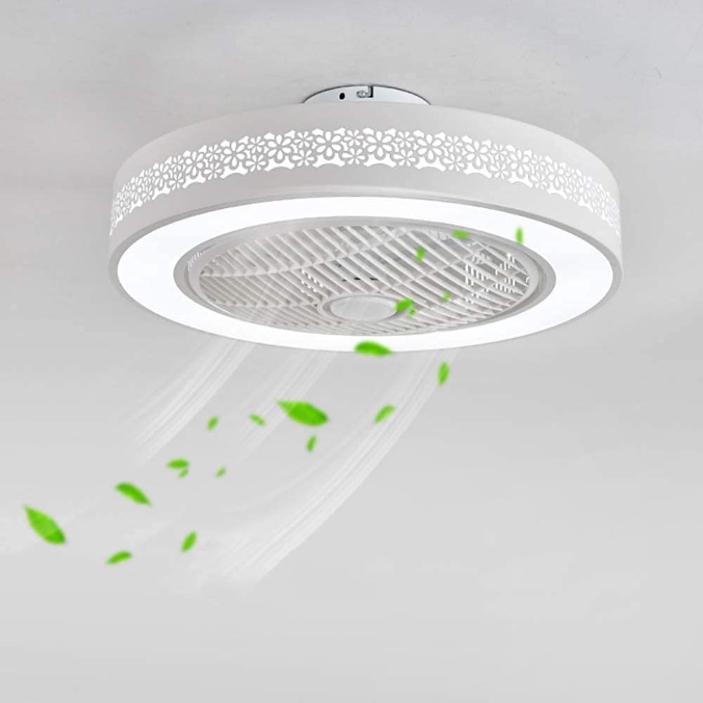 Moderna plafoniera a Ventola silenziosa LED dimmerabile con Telecomando Lampadario con Paralume in Acrilico Ultrasottile per Camera dei Bambini