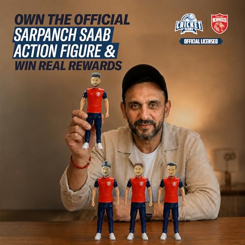 Image of Action Figure, IPL Edition 360 Rotatable Head, Cricket Player for Fans & Collectors (7 Inch Shreyas Iyer)