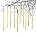Produktbild Aufgerüstet Meteorschauer Regen Lichter,Super hell Lichterkette Eiszapfen LEDs Wasserdichte Schneefall Lichterkette für Draussen/Innenraum/Garten/Weihnachten Dekoration (Warmweiß-40CM)