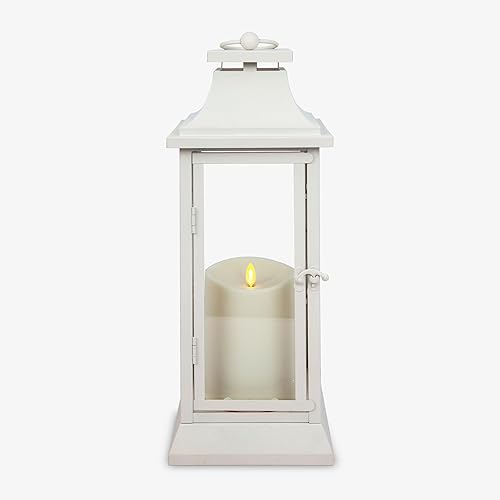 Miniatura 3 de Luminara Linterna Heritage marfil de 19 pulgadas con vela sin llama para exteriores (3.75 x 7 pulgadas) y control remoto