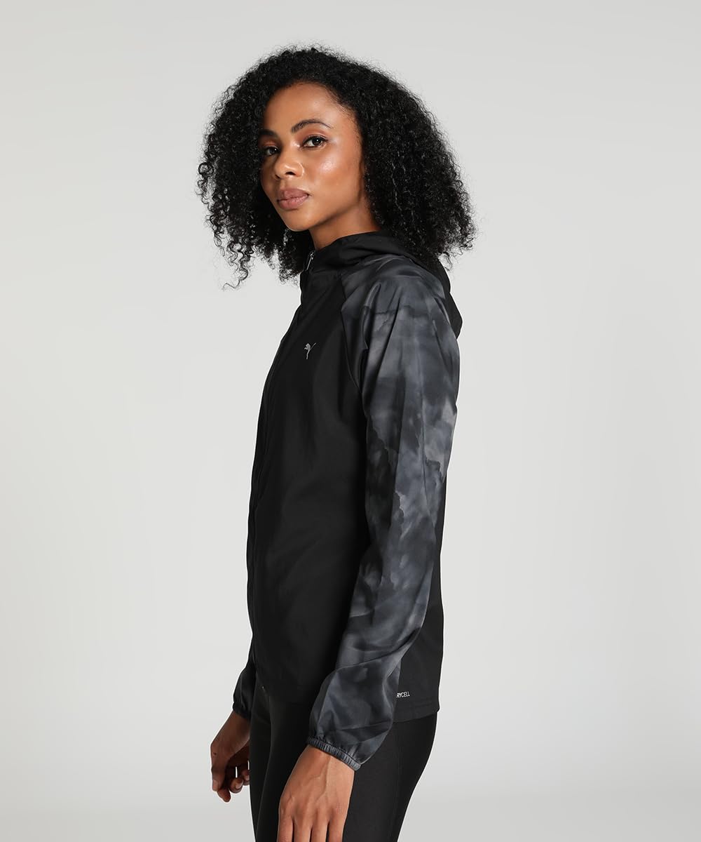 PUMA Favourite Velocity tkana kurtka do biegania z nadrukiem, Puma Czarny-aop, XS
