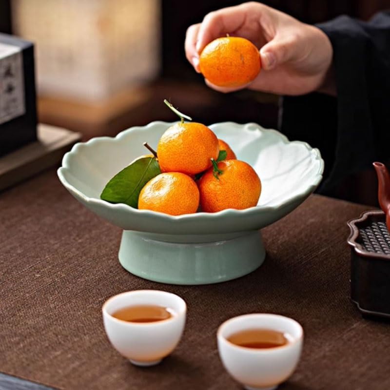 Light Luxury Ceramic Fruits Plate of Pastries Snacks Candies for Home Living Room(Style2)