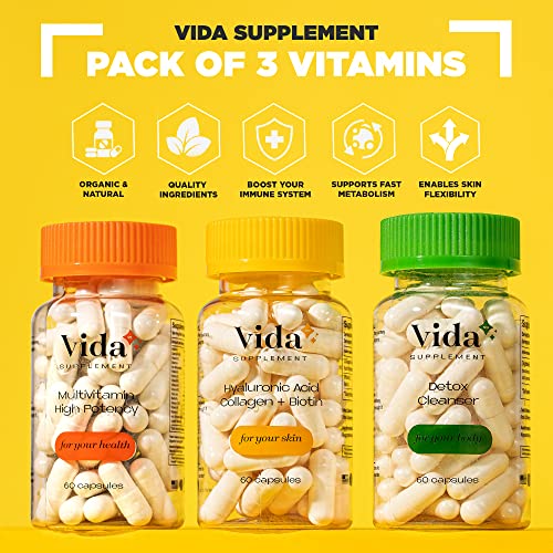 High Potency Multivitamin, Colon Cleanse Detox, Hyaluronic Acid | Pack Of 3 For Men’s & Women’s Best Multivitamins Collection For Daily Routine. #TOP1