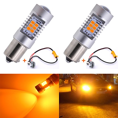 Ampoules P21W BA15S 1156 LED 12V blanches pour feu de recul et clignotant voiture