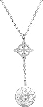 Only faith Women's Necklace Pendant Witch's Knot and Tetragrammaton for Women The 7 Chakras, Long Spiritual Symbols Pendant, Yoga Reiki Meditation Amulet