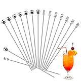 🍸 Múltiples Usos: La punta afilada facilita el pinchado de alimentos, perfecto para cócteles, barbacoas, sándwiches, palillos para aperitivos, pinchos de frutas, dulces, etc. Una necesidad para su evento de fiesta.