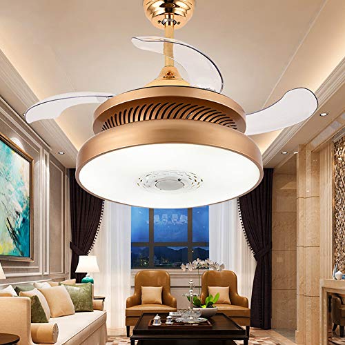 Preisvergleich Produktbild Intelligent Bluetooth Deckenventilatoren Mit Beleuchtung, Musik- Unsichtbare Deckenventilator Licht, Leise Luftreiniger, 3 Ebenen Einstellbare Windgeschwindigkeit & Dimmbar, Mit Fernbedienung ,D