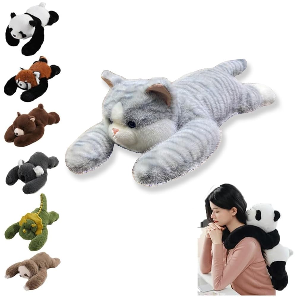 Weighted Plush Animals, The Weighted Animals for Adult, Hugging Pillow for Anxiety Relief & Sleep Support (Grey Cat, 65CM)