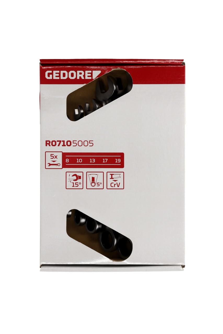 GEDORE red Ringratschenmaulschlüssel-Satz, 5-teilig, SW 8-19 mm