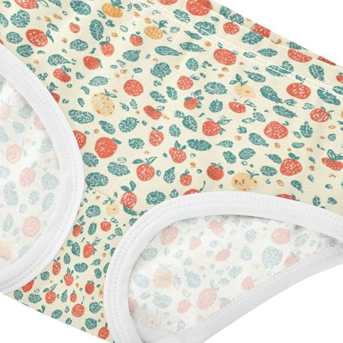 ZZKKO Abstract Strawberry Orange Leaves Girls Underwear Toddler Panties for Girls Comfort Brief Size 2-8T3