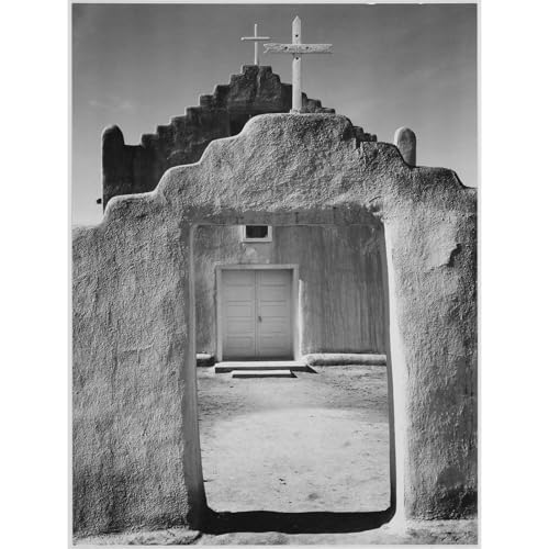 Église à Taos Pueblo impression giclée Adams pour décorer un salon moderne