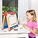 Melissa & Doug Take-Along Double-Sided Wooden Tabletop Activity Art Easel; Portable Travel Toy with Whiteboard, Chalkboard, Arts and Crafts Accessories - FSC Certified