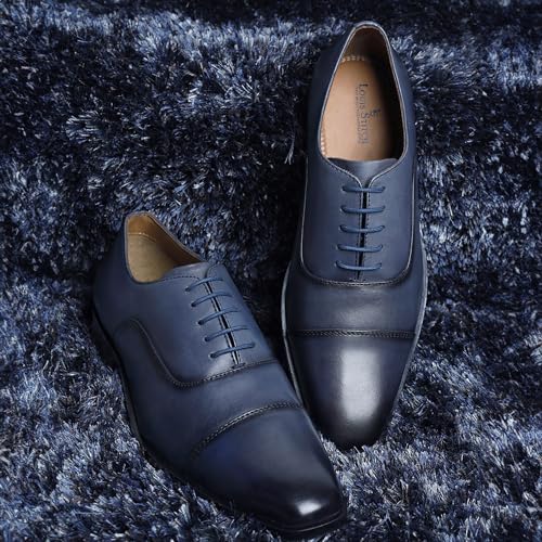Image of LOUIS STITCH Men's Italian Leather Oxford Formal Shoes Handmade Lace Up Shoes for Men Officewear (LSEUOX)