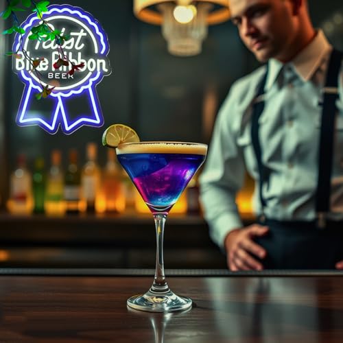 Image of AHlove Pabst Beer Neon Sign for Wall Decor，LED Neon Lights for Bar Pub 、Man Cave，Birthday、Christmas Gifts for Man