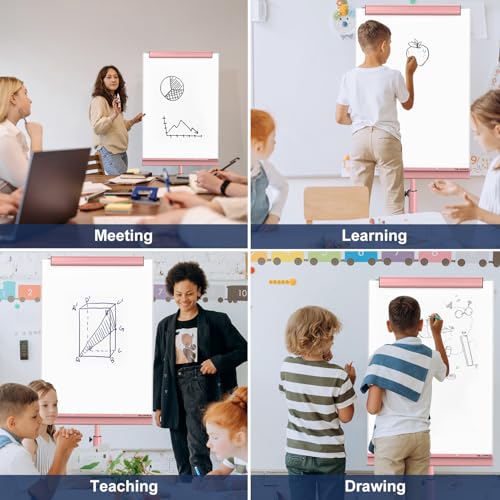 Image of TSJ OFFICE Rolling Whiteboard Standing - 40 x 26 Inches Mobile White Board