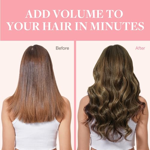 Image of GOO GOO Clip in Hair Extensions Real Human Hair, Remy Human Hair Extensions Clip ins for Women, Natural Human Hair, 18inch 120g 7Pcs, 1D /2C /4E Chocolate Dip Color Melt