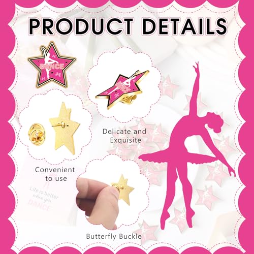 Image of Misdary 24 /48 Set Dance Gifts Ballet Brooch Pins Cards Bags for Dancer Ballerina Party Favors Women Team Award Recital Gifts