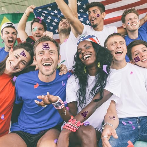 Demissle-200-Pcs-Team-Spirit-Temporary-Tattoos-Cheerleading-Number-1-Temporary-Tattoos-Softball-Soccer-Baseball-Tattoos-Face-Body-Stickers-Removable-Tattoo-Markers-for-Skin-School-Spirit-Item-Purple