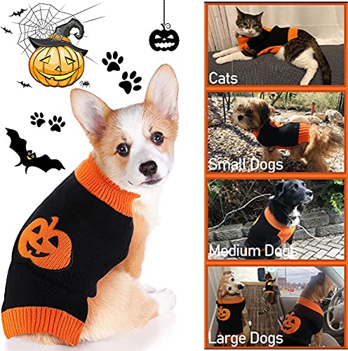 DOGGYZSTYLE Halloween Kürbis Hund Pullover Haustier Kostüm Fashion Urlaub Party Puppy Geschenk für Hunde und Katzen (Kürbis-A, S)