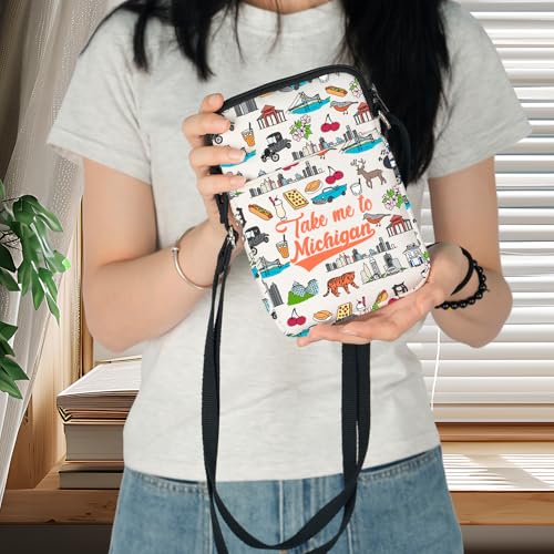 WZMPA Michigan State Vacation Crossbody Bag Michigan Souvenirs Gift Take Me To Michigan Shoulder Bag City Travel Merchandise3