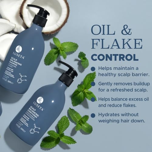 Image of Luseta Salicylic Acid Shampoo and Conditioner Set for Men and Women, Scalp-Balancing, Reducing Build-up, Flake Control Shampoo for Men, Clarifying Shampoo for Refreshing, pH-Balanced, 2 x 16.9 Fl Oz